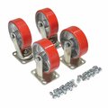 Vestil 6"X2" POLY-ON-STEEL CASTER KIT 4800# CAP, PK4 D-CK4-PU6-2